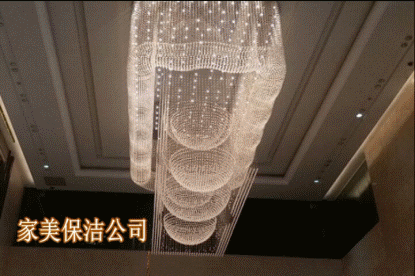 酒店水晶燈的清洗技術與方案湖南家美保潔公司專注于水晶燈清洗